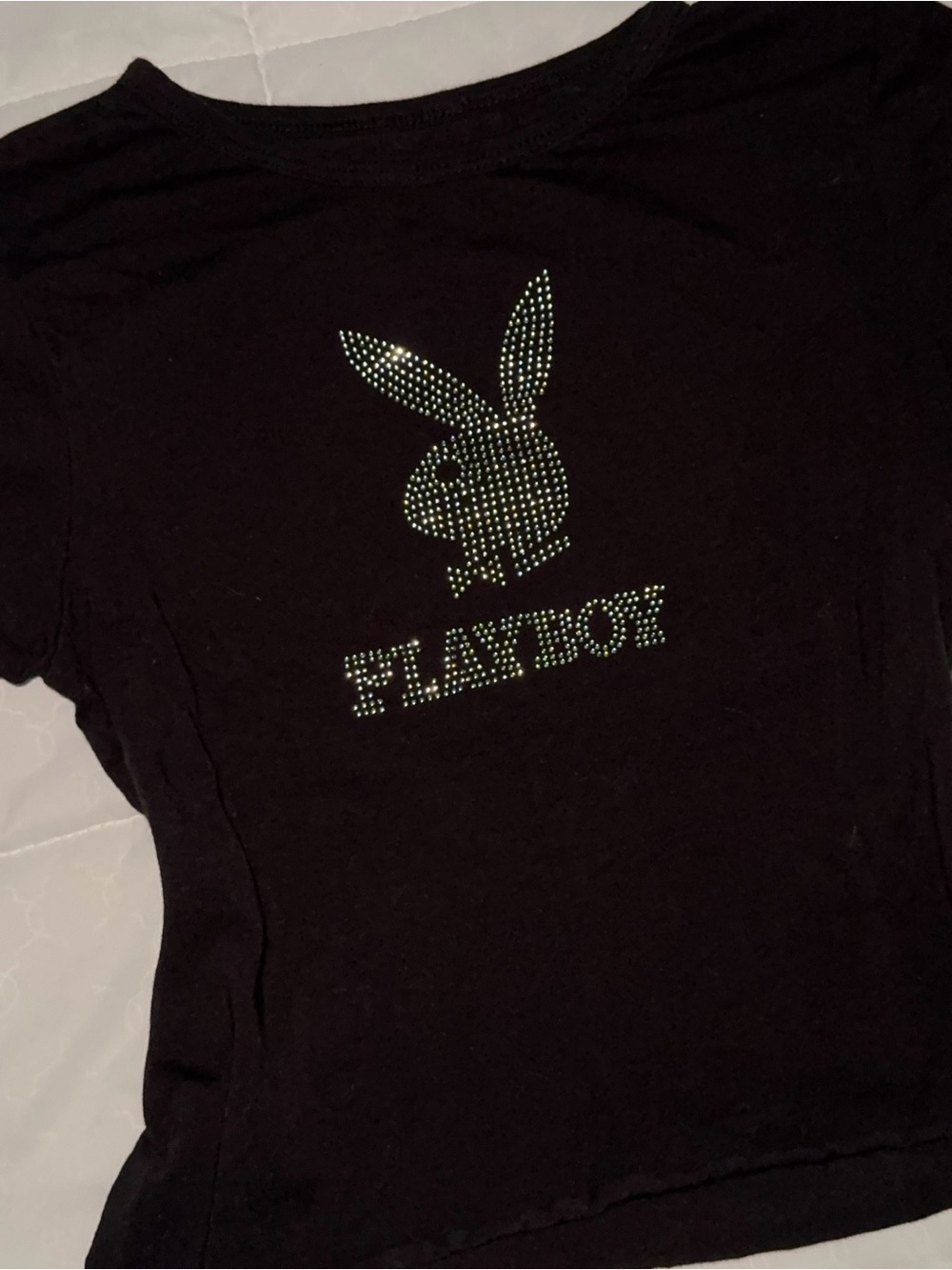 Playboy Rhinestone Baby Tee - Picture 2 of 6